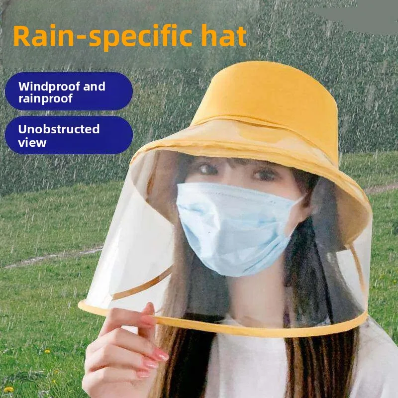 Women's Rainproof Fishing Cap Summer Sunshade Waterproof Dustproof Face Covering Hat Fly Splash Protection Home Use Head Prot...