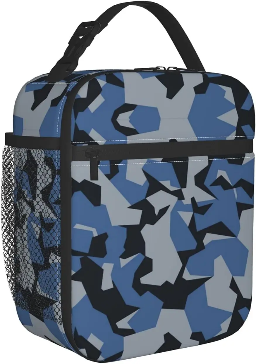 Green Camo Insulated Lunch Bag for Teen Boys Men, Reusable Leakproof Cooler Camouflage Lunch Box Bag for Kids School