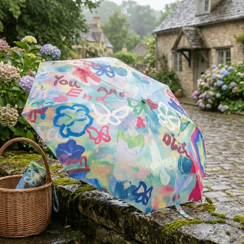 Ultraviolet Protection Pocket Rain Umbrella Ultralight Folding Sun Umbrella Wind Resistant Dual Use Sun Shade Umbrella Outdoor