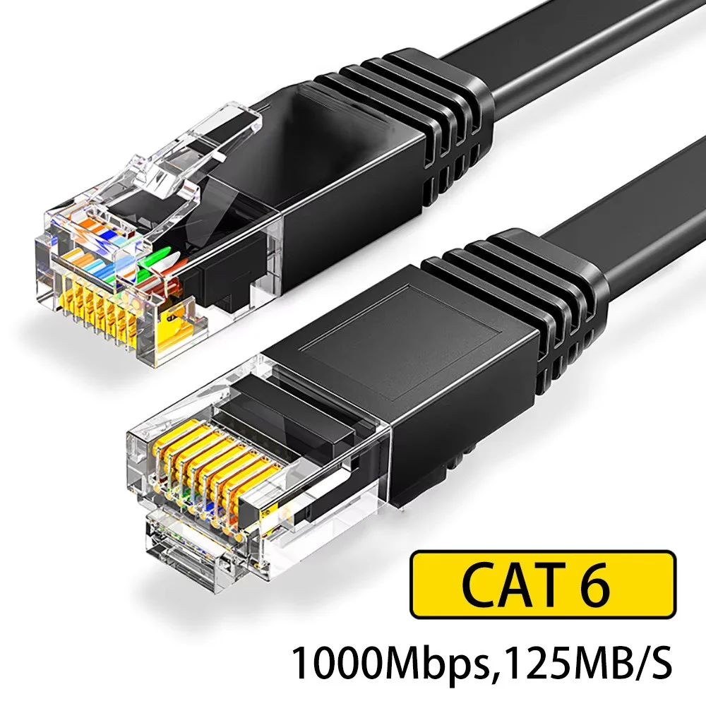 

Кабель Ethernet Cat6 Плоский гигабитный высокоскоростной интернет-кабель 1000 Мбит/с Экранированный сетевой кабель RJ45 для ПК PS5 PS4 PS3 Xbox