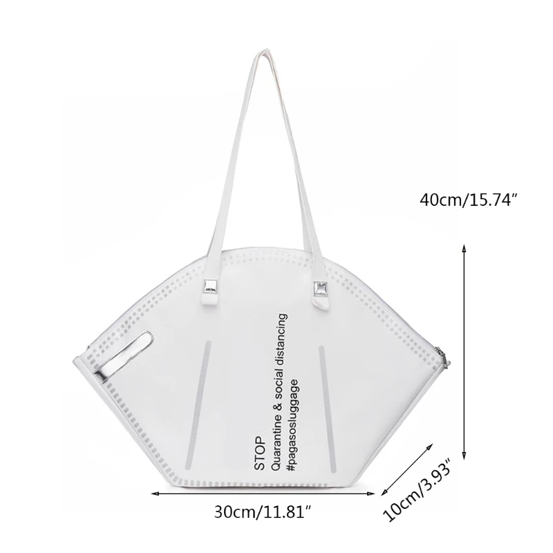 حقيبة يد تسوق ذات قناع كبير للنساء على الموضة، حقيبة كتف يومية غير رسمية
