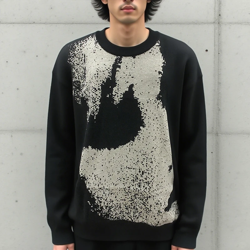 Nuevo Jersey de punto Jacquard de estilo oscuro y personalizado de moda Retro y2k