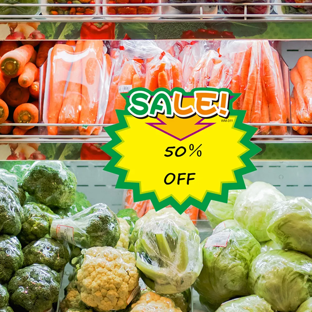 

50Pcs Price Tags Premium Paper Promotional Price Signs Advertising Stickers Market Retail Commodity Labels