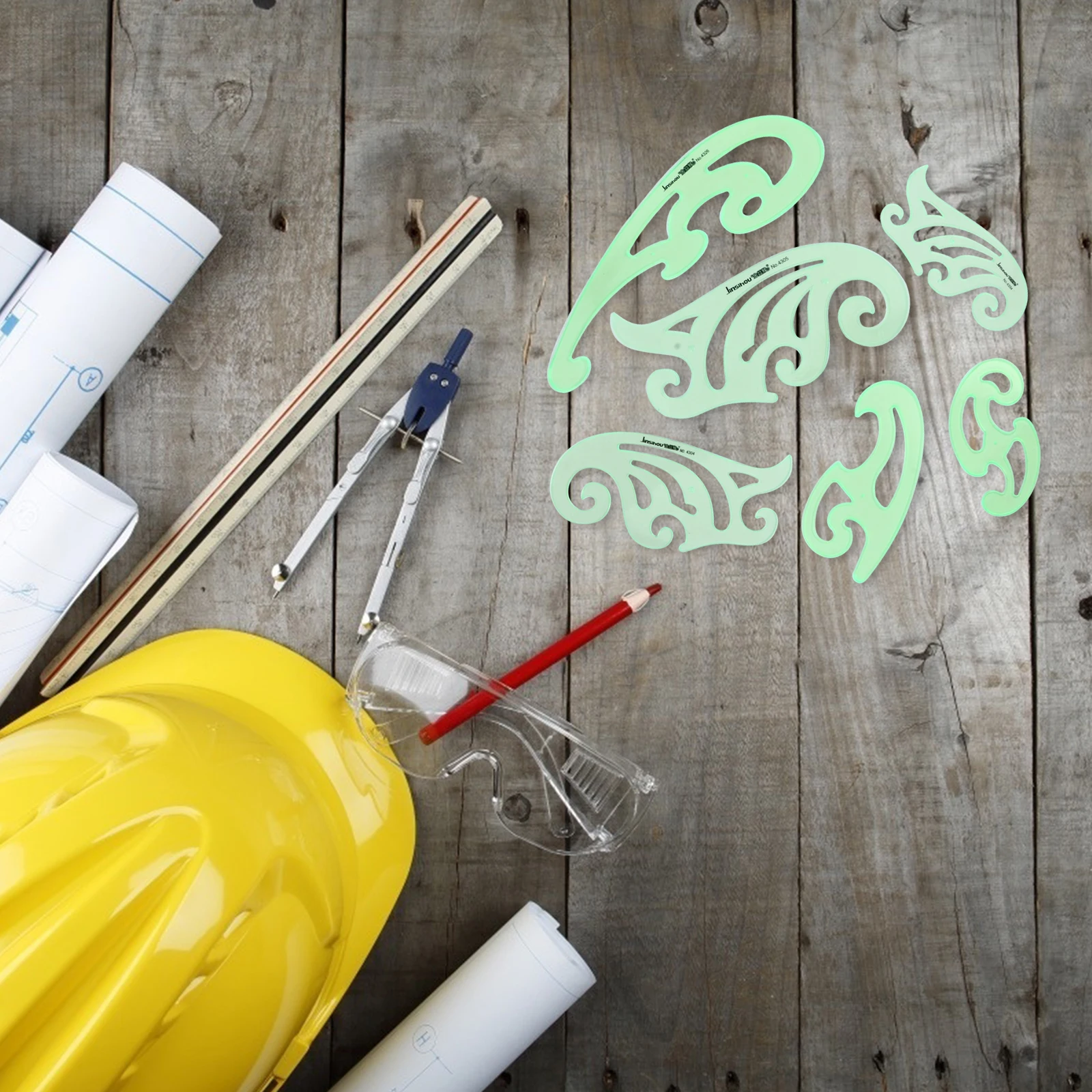 

6 Pcs Template Drawing Ruler Set Tools Geometric Templates Rulers Plastic Shape Stencils