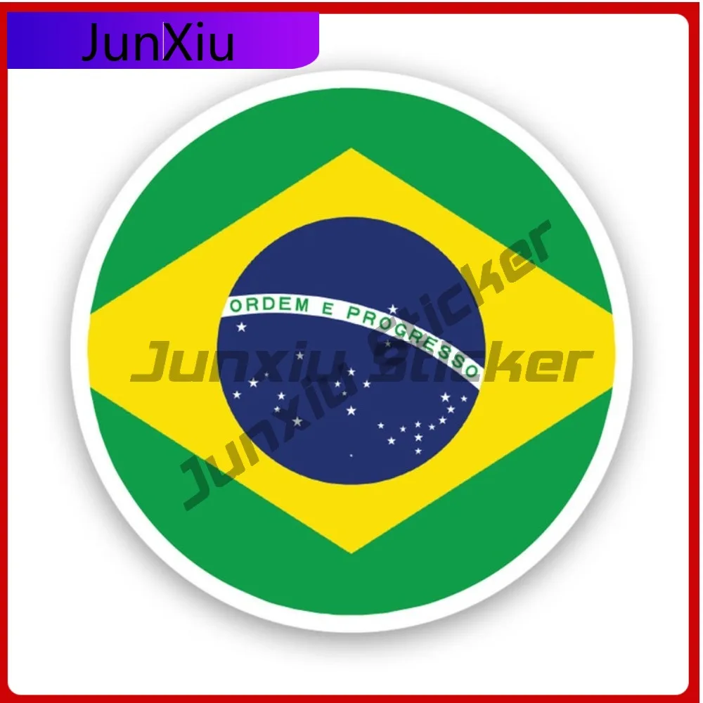 

Round Brazilian Flag Sticker Creative Decals State Flag Patriotic Car Sticker Vinyl Decal Waterproof Durable Weather Resistant