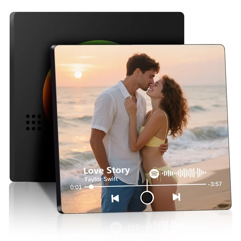 Custom Photo Music Fridge Magnet Personalized Song Plaque Gift Christmas Valentine's day Anniversary Birthday Gift for Couples