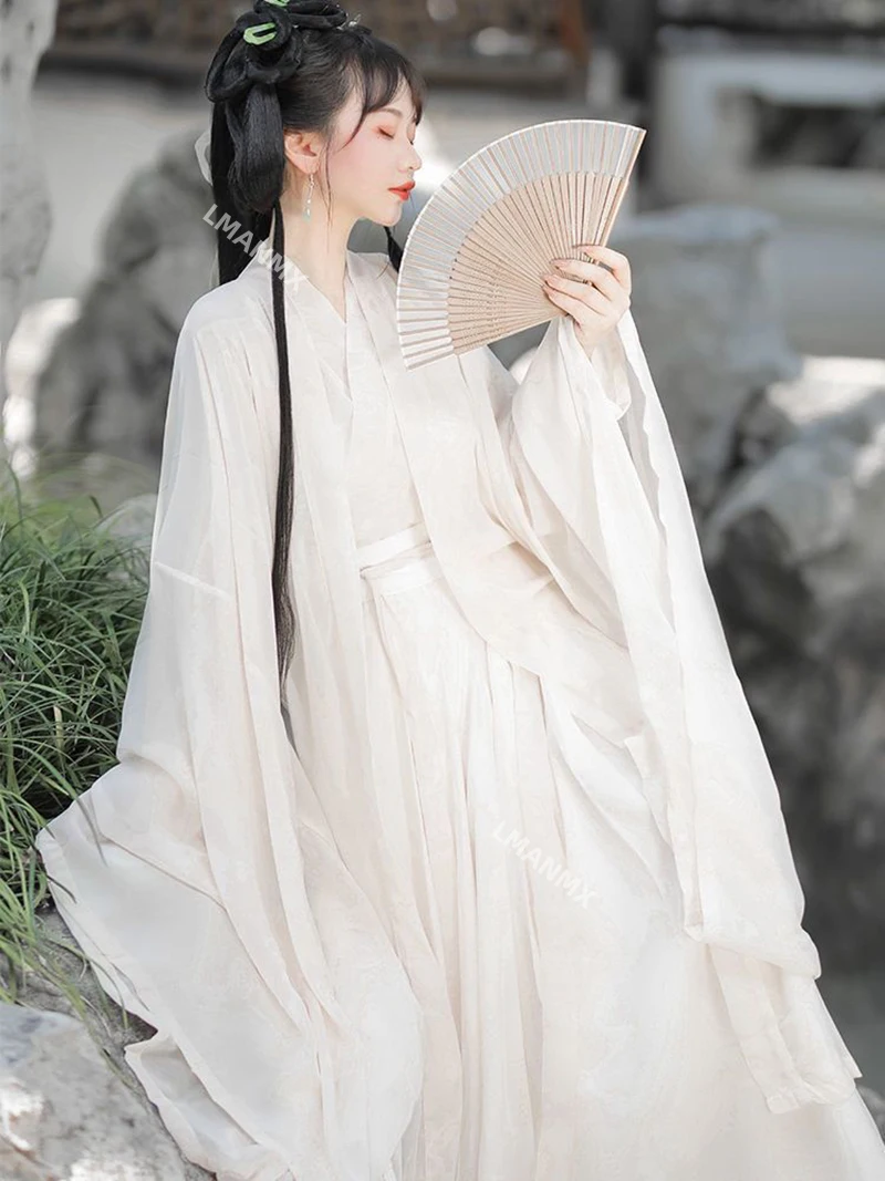 Abito da donna Hanfu abito da ballo tradizionale cinese Hanfu Costume Cosplay vestito bianco estivo Set cinese