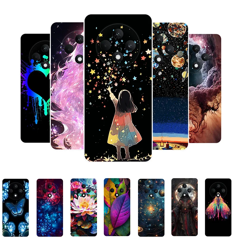 For OPPO Reno 12F 5G Case 12FS Girl Flower Soft Silicone Bumper Back Cover for OPPO Reno 12 FS CPH2637 Reno12F 5G Phone Case