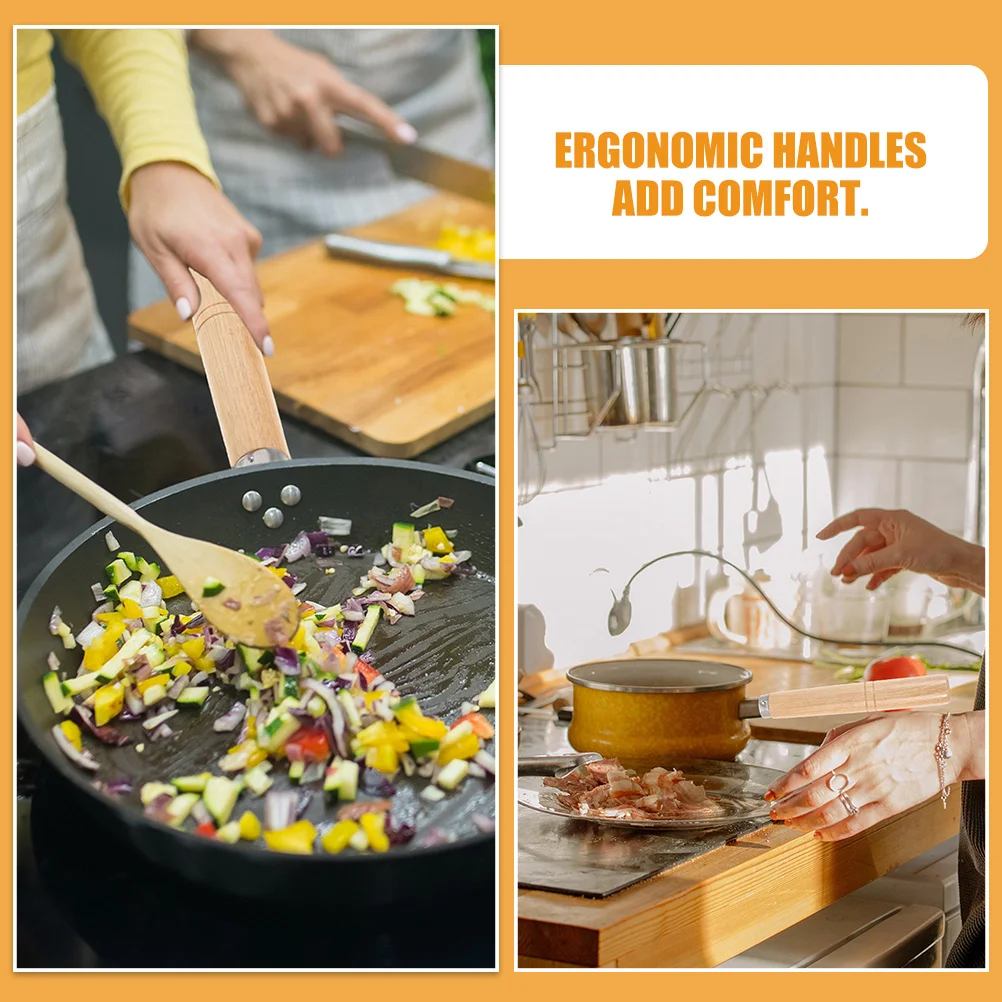 

4pcs Wooden Pot Handle Replacement Detachable Pan Handles For Cookware Milk Pans Anti-Scald Kitchen Utensils Grip Household Pot