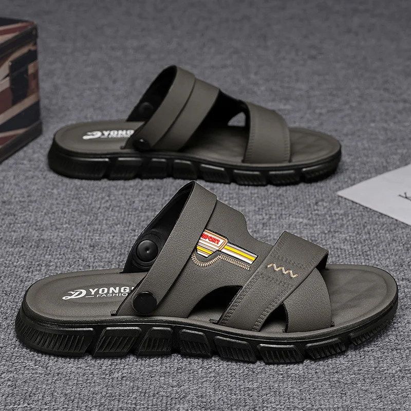 

Летние мужские сандалии с открытым носком на плоской подошве, мужская повседневная обувь, уличные прогулочные сандалии для мужчин, пляжная обувь Sandalias Hombre, мужские тапочки