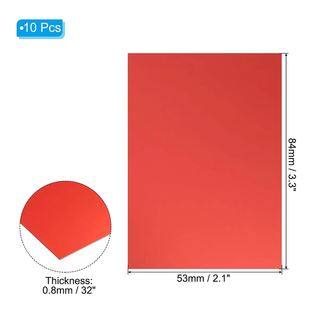 3.3x2.1x1/32inch Anodized Aluminum Sheet, 10Pcs Metal Rectangle Aluminum Plate 0.8mm Thick Engraving Blanks for DIY Home