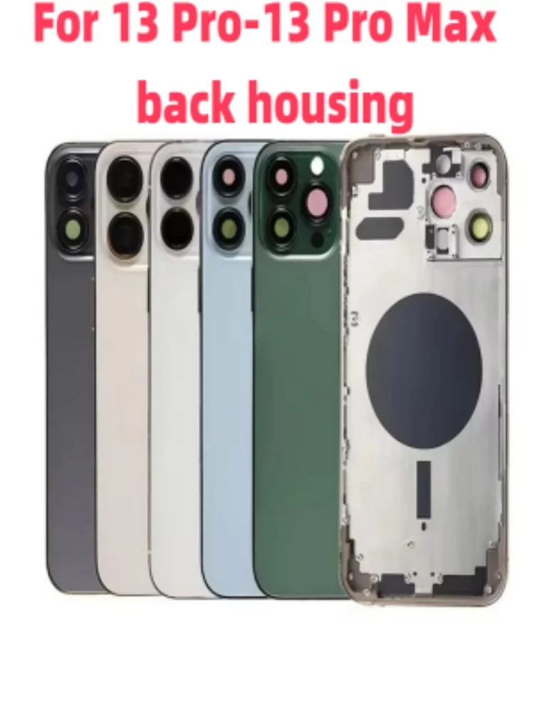 Back housing For iphone 13P-13 Pro Max Battery Back Cover Rear Door Middle Chassis Frame + SIM Tray Side Key Parts Housing Case