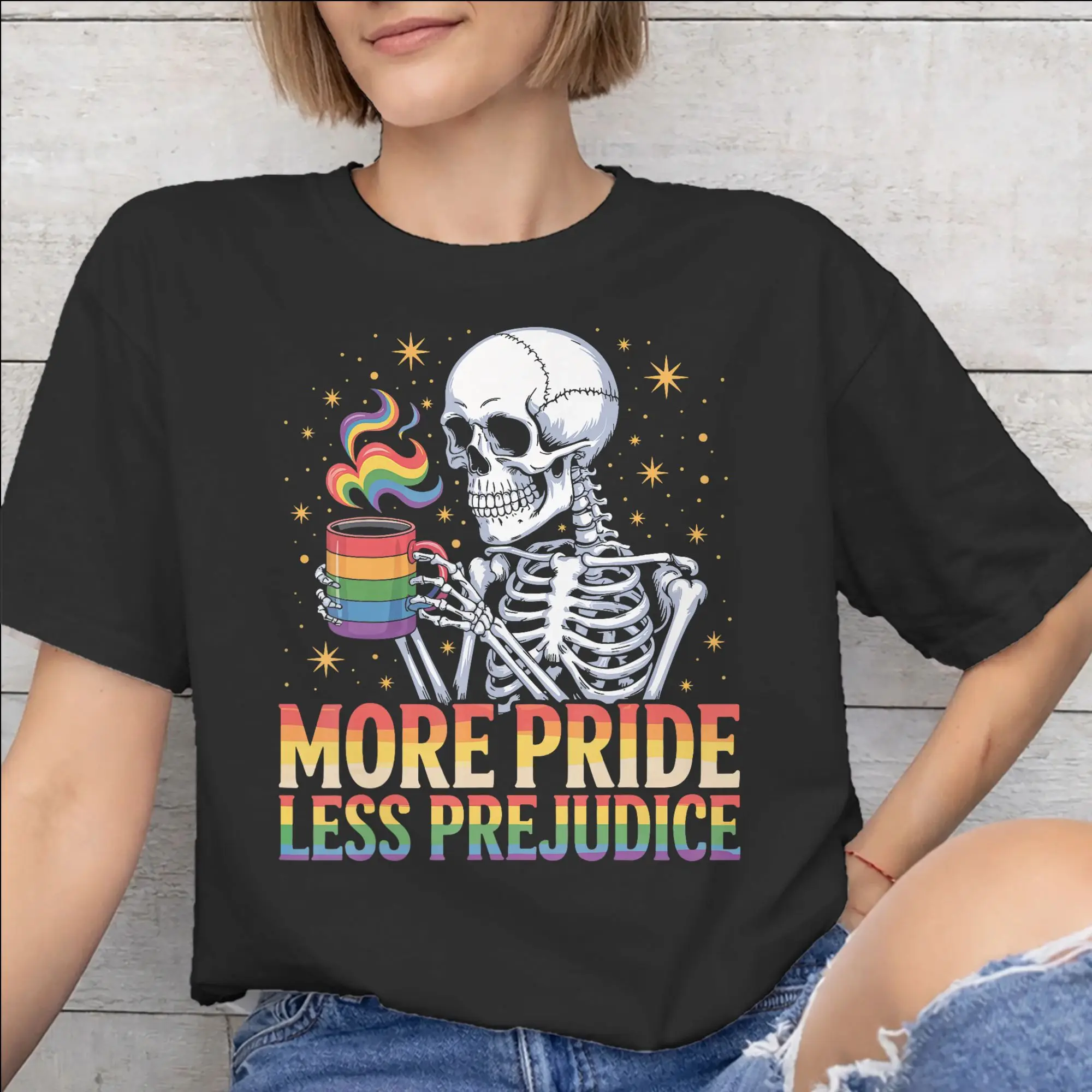 Men Women New Arrival More Pride Less Prejudice  T Shirt Tee Cotton  T-shirts Clothing