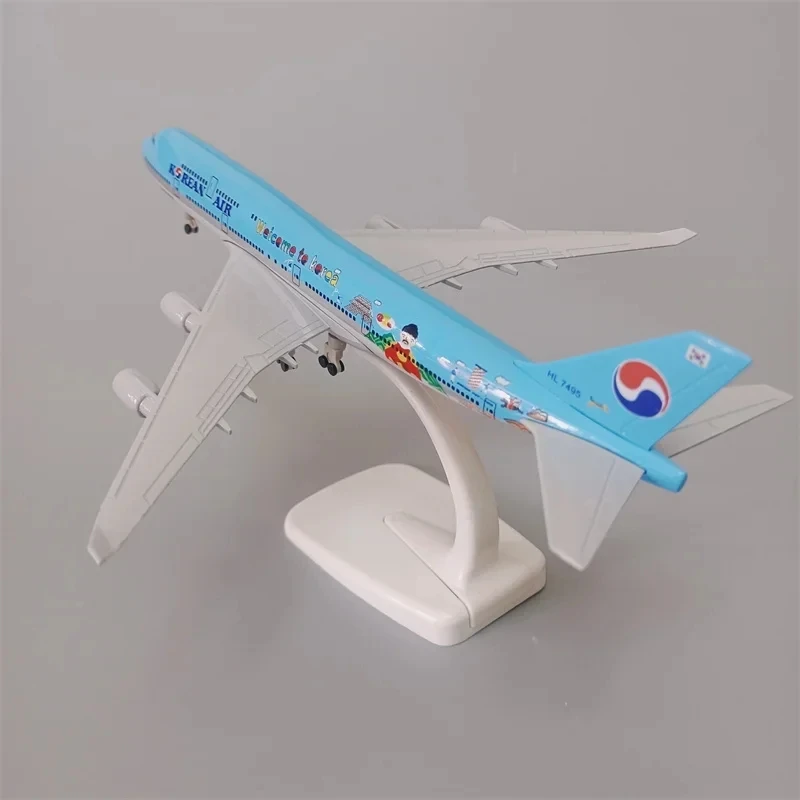 20cm Alloy Metal Korean Air Boeing 747 B747 Airline Welcome to Korea Airplane Model Collectible Gift