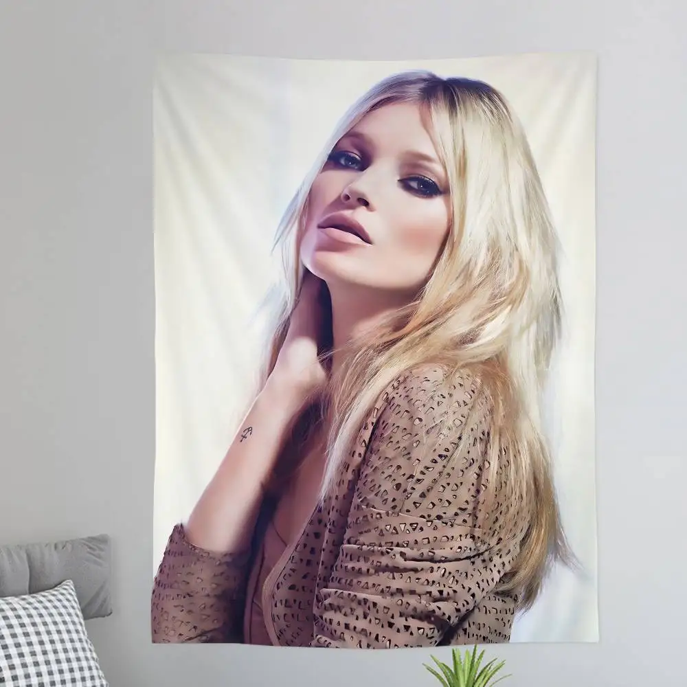 Model K-Kate Moss Anime Tapestry Hanging Tarot Hippie Wall Rugs Dorm Home Decor