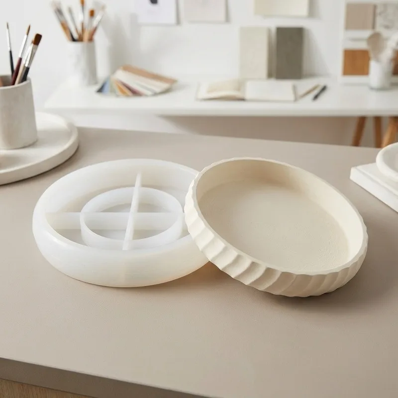

Creative Wavy Stripe Tray Silicone Mold for Making Jewelry Storage Plate Gypsum Epoxy Craft
