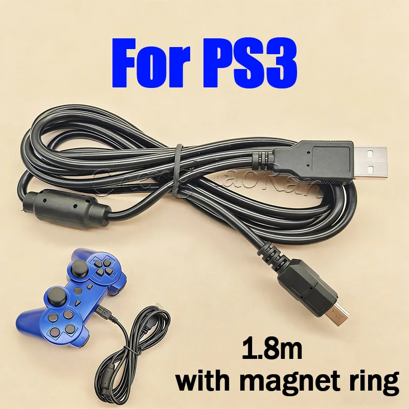 

1PC USB Charger Cable for PS3 Extension Gamepad Cord For Playstation 3 Console Controller Wire With Magnetic Ring Supply Cable
