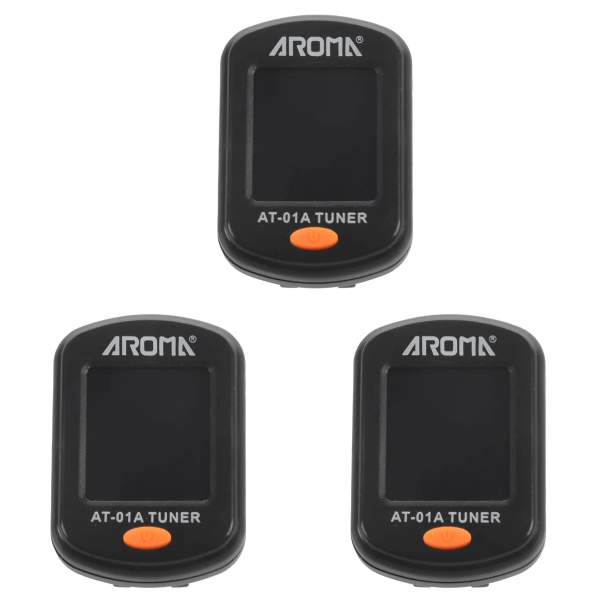 N18R 3X Aroma At-01A จูนเนอร์กีตาร์ Rotatable Clip-on จูนเนอร์จอแสดงผล Lcd สําหรับกีตาร์อะคูสติกโครเมี่ยมเบส Ukulele