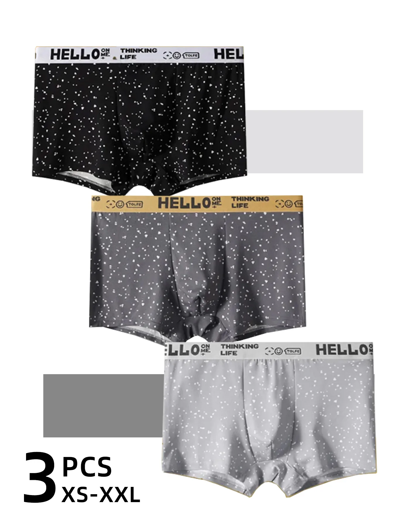 

Мужские стильные боксеры HELLO Thinking Life с градиентным принтом звезд, черно-серые, 3 шт., размеры XS-XXL