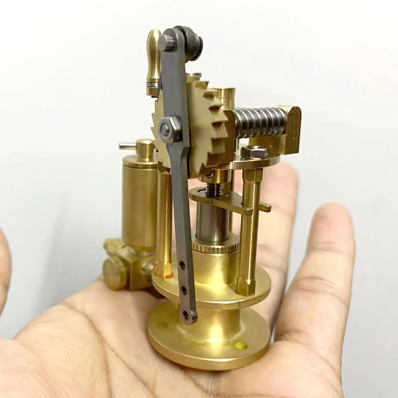 Miniature Brass Steam Mechanical Oil Pump P100 Stainless Steel High-speed Rotation Driven Gear Assembly Experimental Model Toy