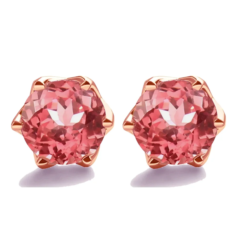 Padparadscha اكسيد الالمونيوم تمرير الماس القلم اختبار 925 فضة النساء أقراط هيبوالرجينيك وأقراط مجوهرات للنساء