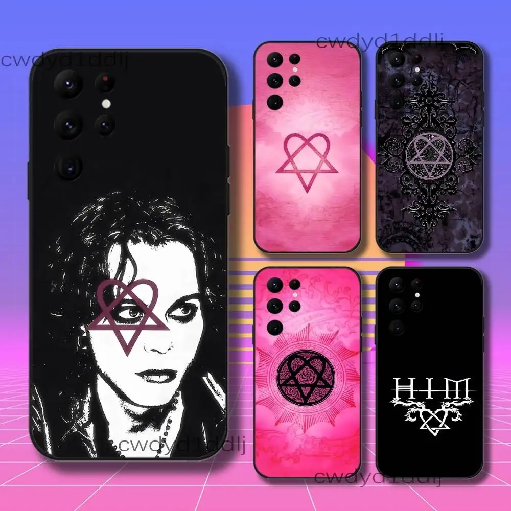 

H-HIM Ville Valo Band Phone Case For Samsung S10,S21,FE,S21 ,S26,S25,S24,S23,Ultra,S9,S22,Plus Black Shockproof Silicone Sof