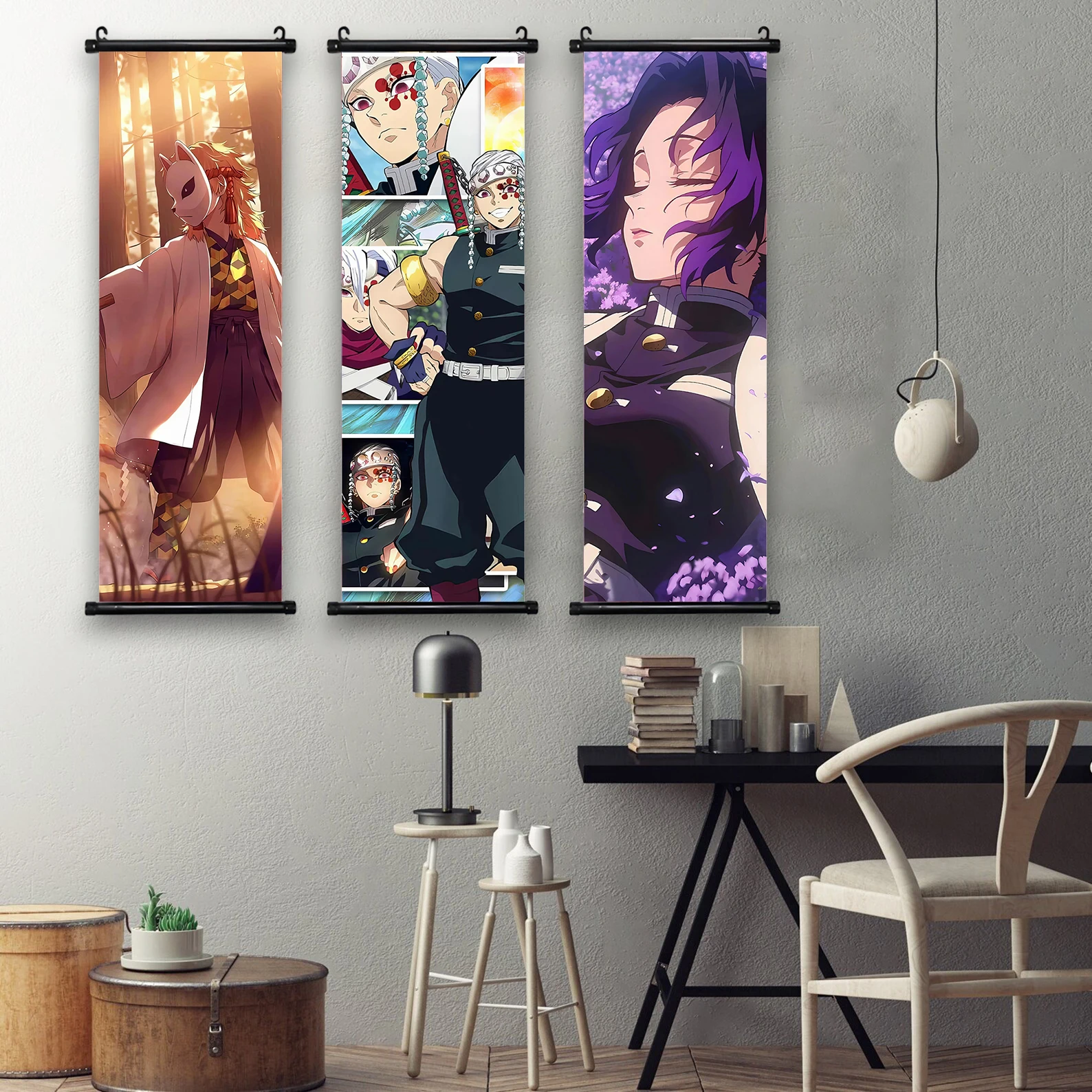 HD Demon Slayer Scroll Wall Hanging Art Home Decor Gifts Bedroom Living Room Decoration Canvas Prints Kid Japanese Anime Artwork