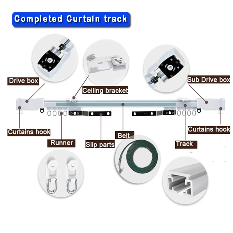 Imagem -06 - Tuya-long Cornija Cortina Motorizada Inteligente Wifi Engine Pista Inteligente Suporte Motor Alexa Google Home Alice Mais Novo