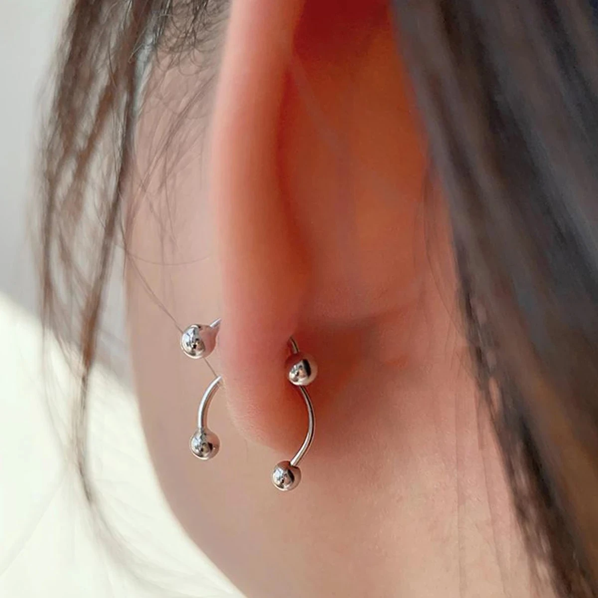 70pc Surgical Steel Body Piercing Set for Women And Girls Nose Ring Tongue Bar Eyebrow Labret Stud Horseshoe Ring Jewelry