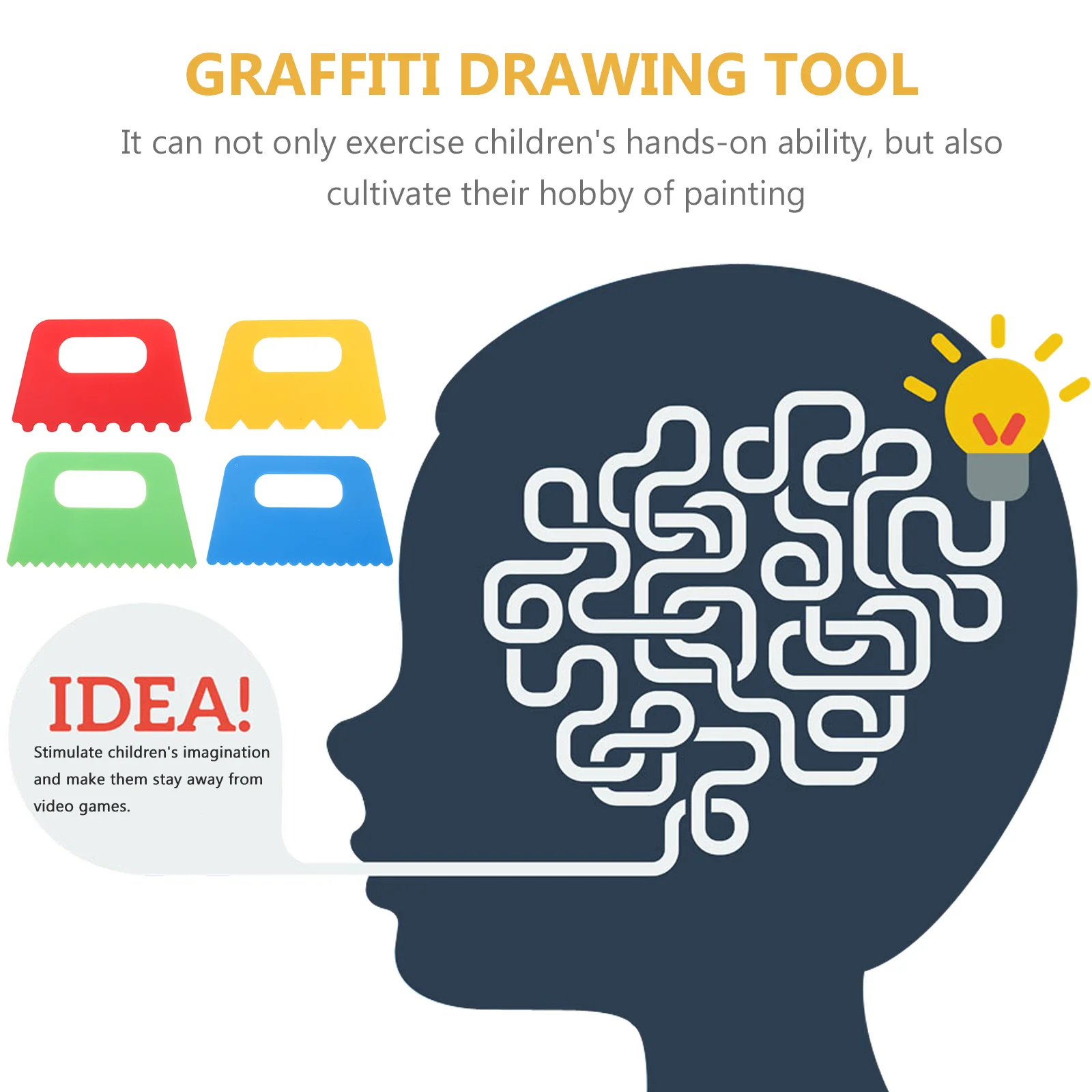 Crafts for Toddlers Paint Graffiti Brush Tools Kids Drawing Children Textured Scraper