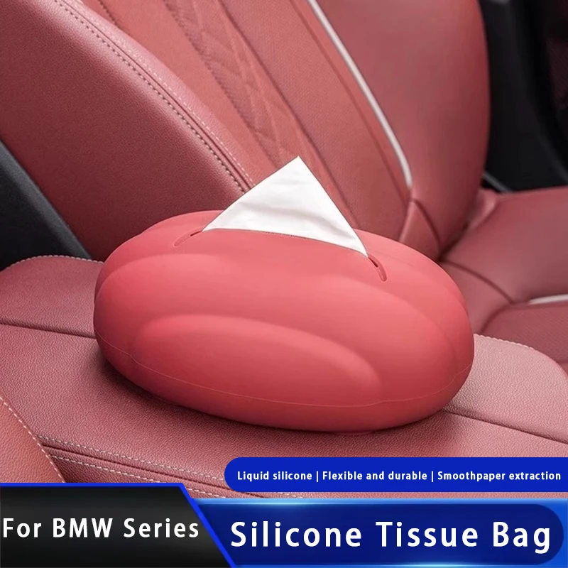 

For BMW1 2 3 4 5 6 7 Series X1 X2 X3 X4 X5 X6 X7 Silicone Tissue Box Car Mounted Tissue Box Car Interior Decoration Accessories