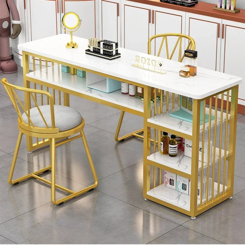 Nordic Japanese Nail Table Golden Simple Designer White Manicure Table Professional Exquisite Mesa De Manicure Furniture