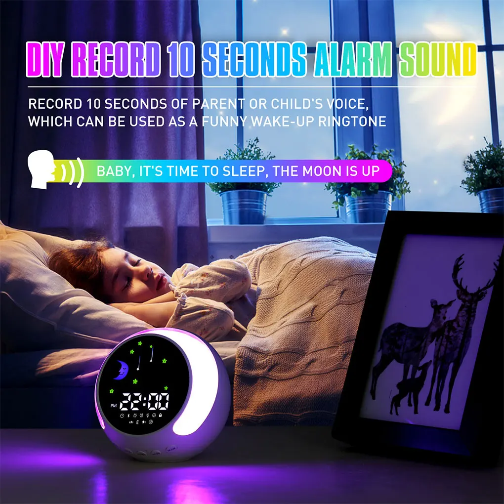 ABS Bluetooth Smart Speaker Alarm Clock Fashion Two Alarm Clock White Noise Multi-functional