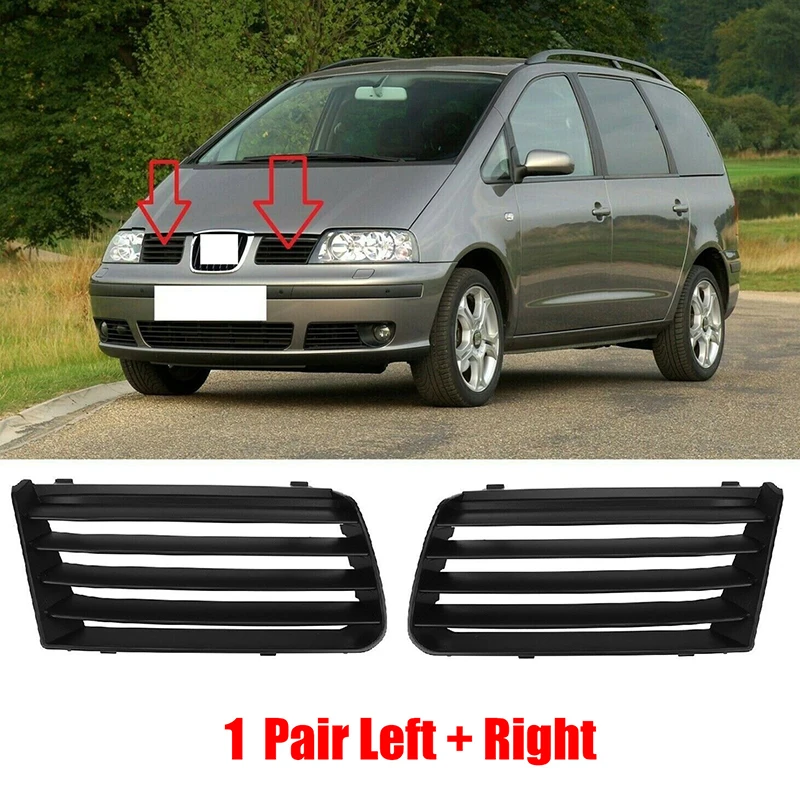 Car Front Left Right Upper Bumper Radiator Grille Black Plastic 7M785365301C 7M785365401C Fit for Seat Alhambra 2001-2010 2009