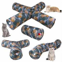 Pet Training Interactivetoy Cat Tunnel Tube Printing Pet Crinkle Tunnels Pet Supplies Toy Tunnel Bored Rabbit Animal Play Tubes