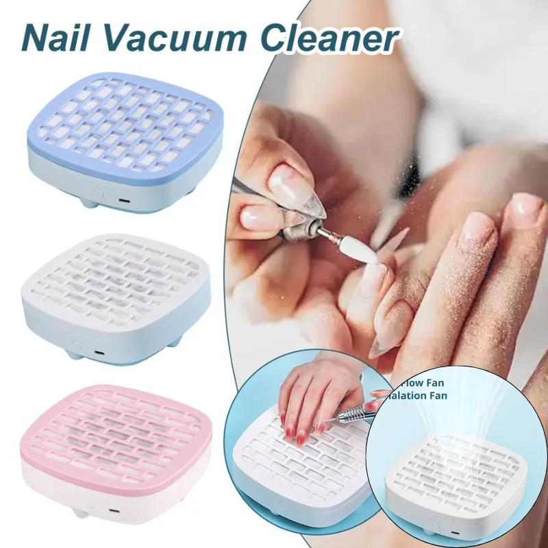 

Portable Nail Art Vacuum Dust Cleaner with Filter Screen USB Nail Vacuum Cleaner Low Noise Nail Grinding Dust Suction Machine