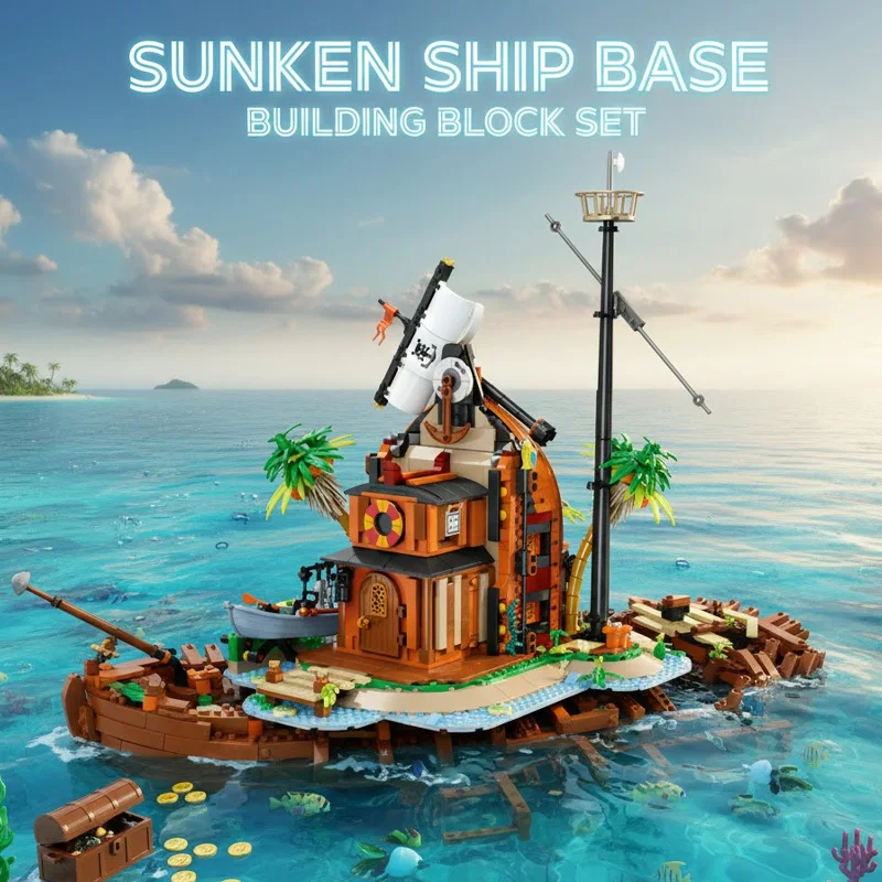 

Набор строительных блоков «Потопленный корабль» (1035 деталей), модель городского спортивного автомобиля, коллекционные украшения, кирпичики, игрушки для самостоятельной сборки, подарки