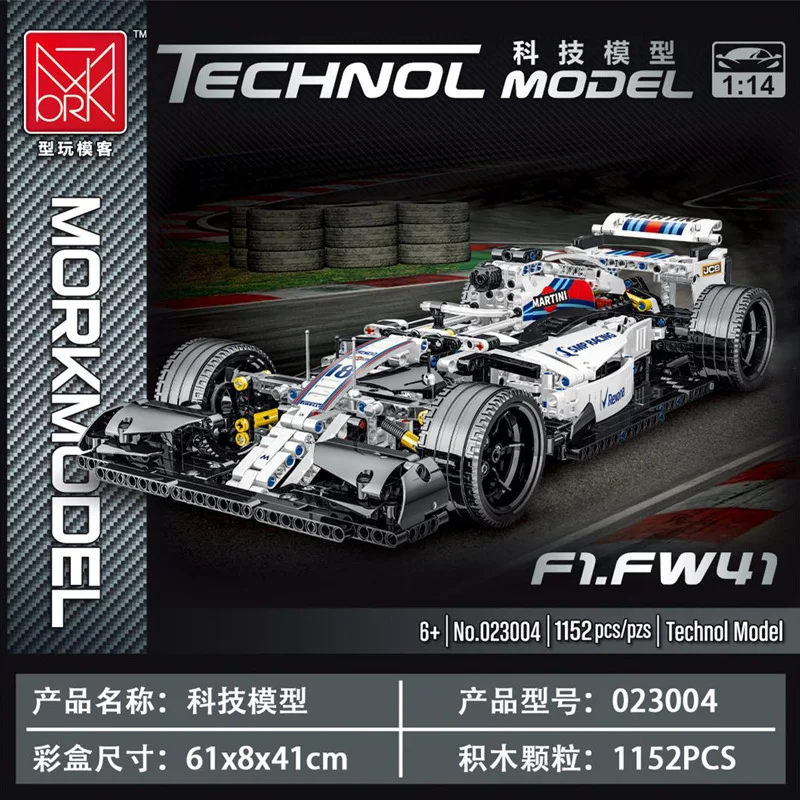 1152pcs MOC Technical 023004 Formula Cars F1 Building Blocks Sports Racing Cars Super Model Kits Bricks Toys For Kids Boys Gifts