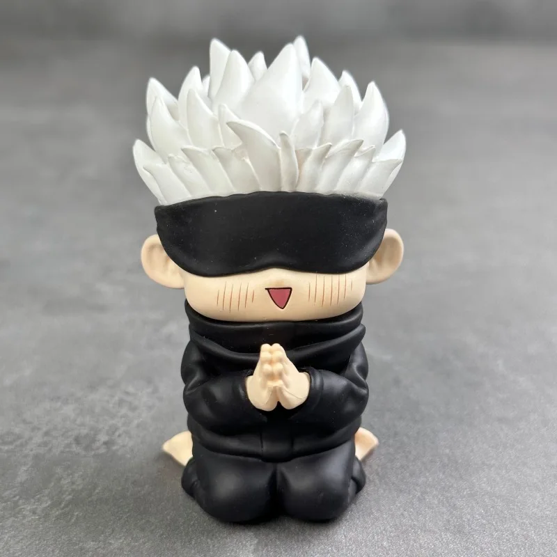 Anime Jujutsu Kaisen Gojo Satoru carino posizione inginocchiata Action Figure PVC Modello Auto ornamento decorazione Giocattoli Decorazione da scrivania Regali