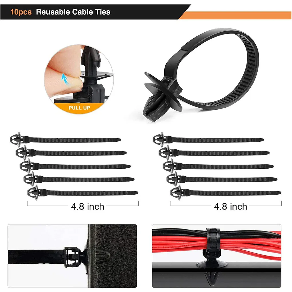 60pcs/Box Car Wiring Harness Fastener Assortment Portable Auto Vehicle Automobile Routing Retainer Clip Pipe Fixing