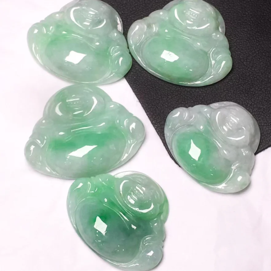 

Fine Jewelry Natural Jade A+ Jadeite Laughing Buddha Pendant