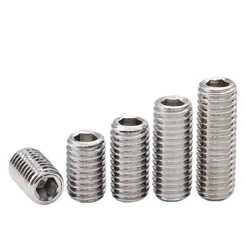 2-200pcs 304 Stainless Steel Grade 12.9 Carbon Steel Hex Socket Set Screws Grub Screw Bolt M3 M4 M5 M6 M8 M16