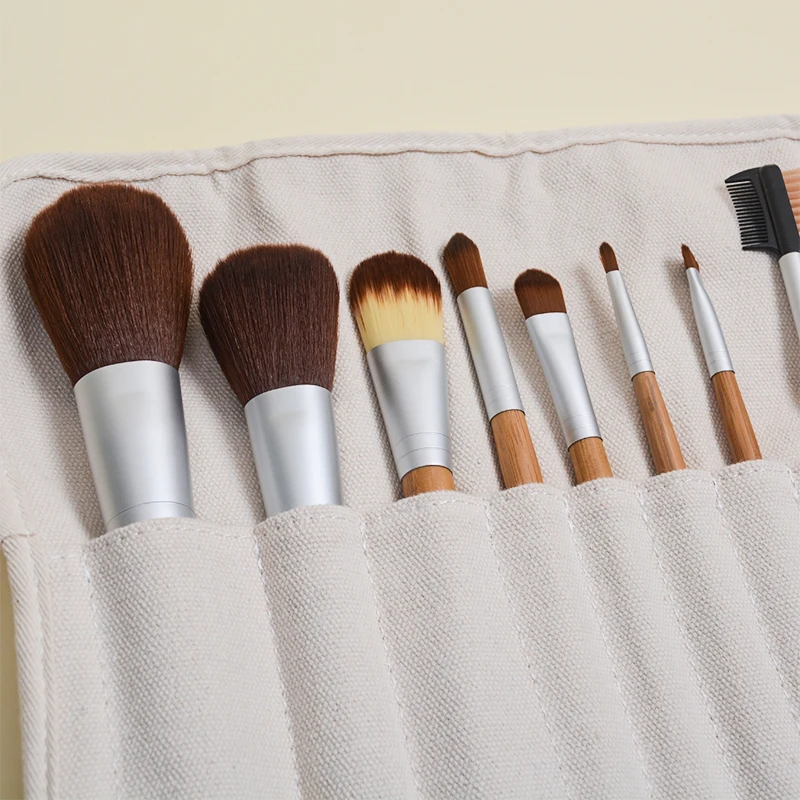 Makeup brush set 8 pieces foundation loose powder eye shadow eyebrow brush solid wood brush handle high quality beginners