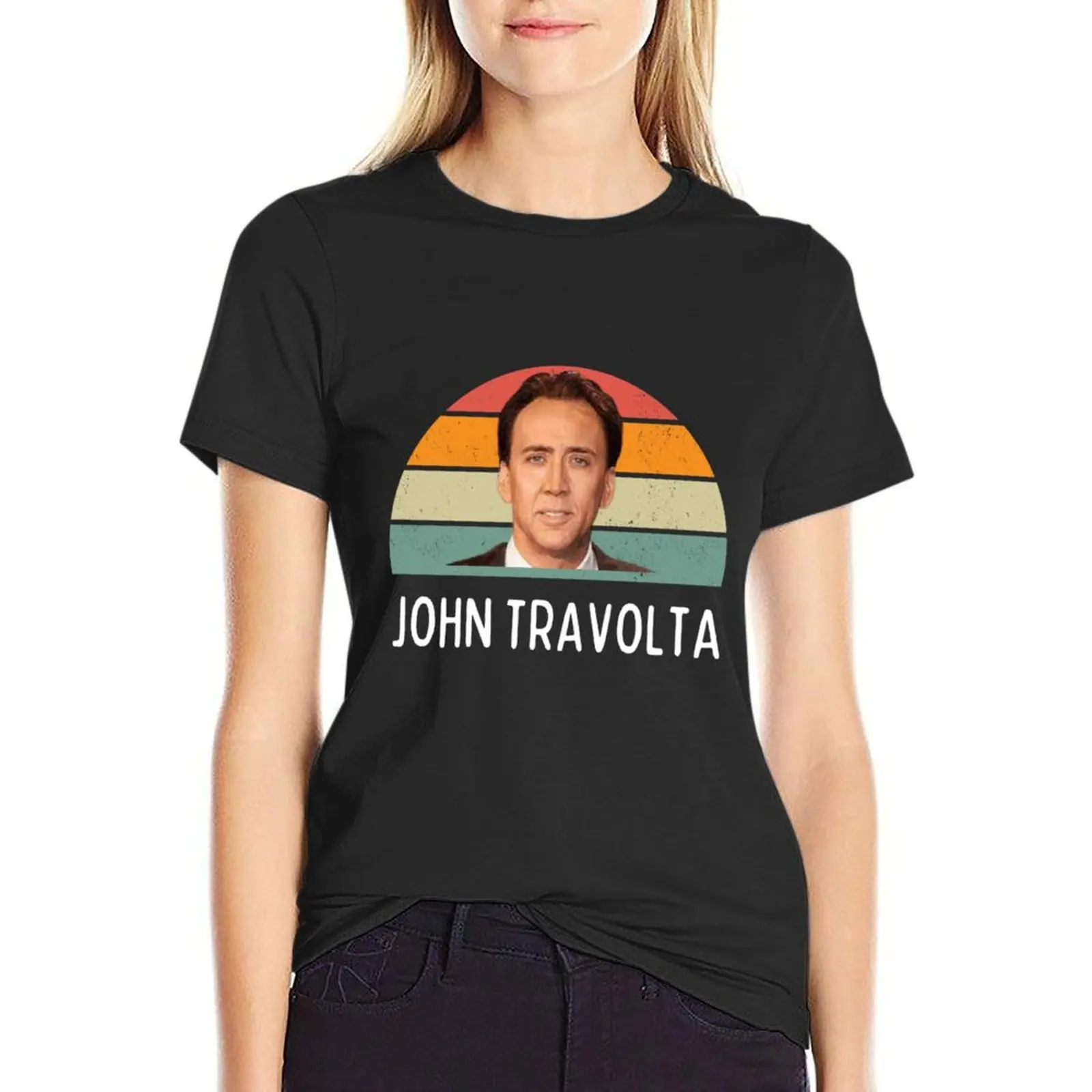 Nicolas Cage John Travolta Face Off Men_s Women_s T-Shirt summer tops funnys Woman clothes