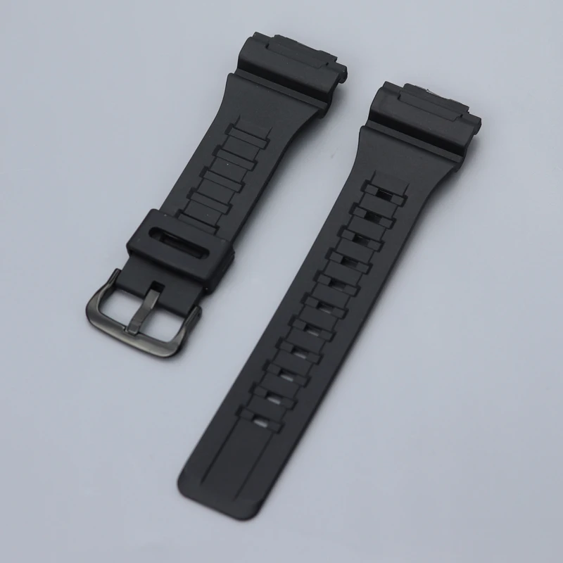 Para casio AQ-S810W/s800w AE-1000W MCW-200H AEQ-110 W-735H silicone fivela de metal pulseira de pulso 18mm pulseira de borracha relógio