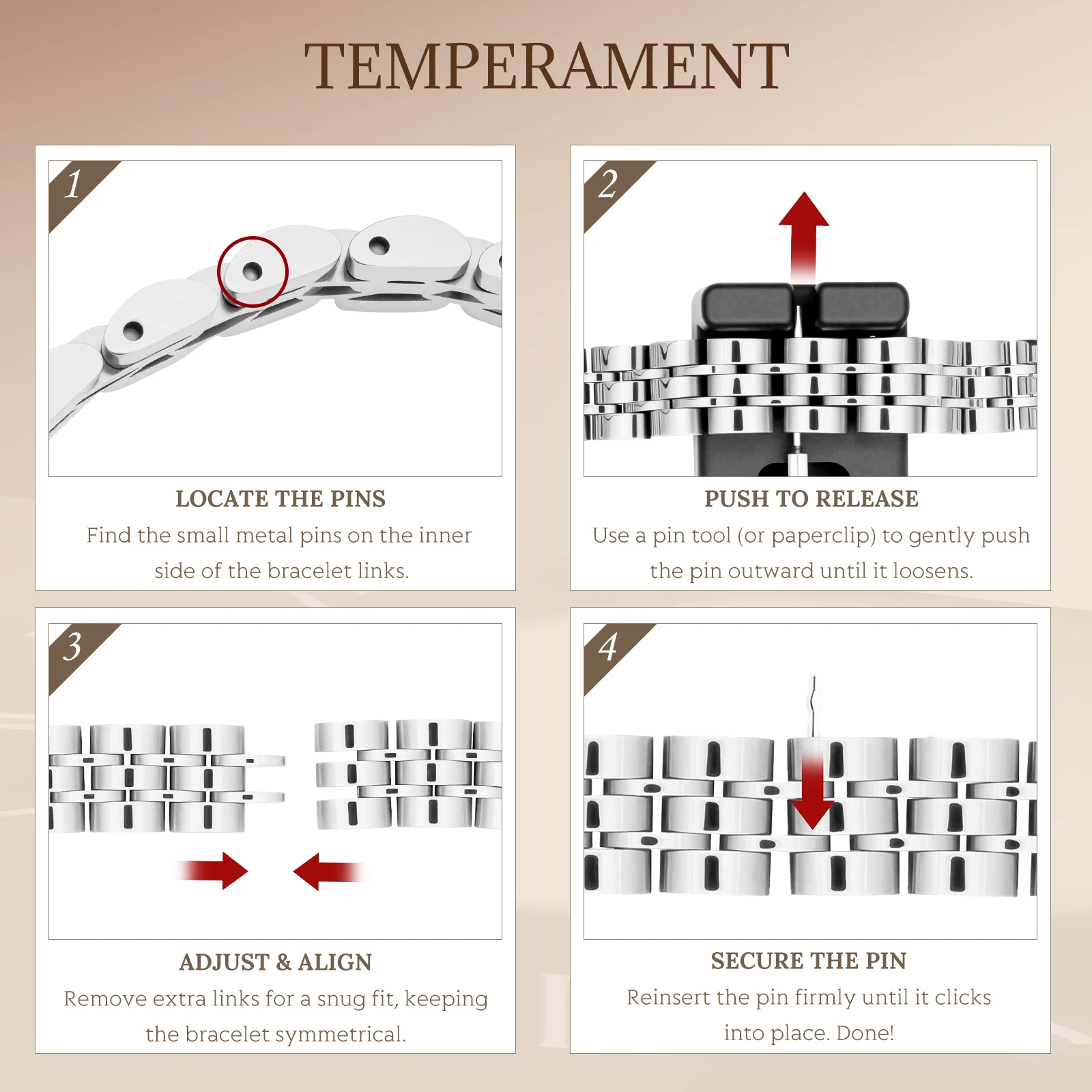 Luxury women's quartz watch with stainless steel strap, casual and stylish, a light luxury gift, includes watch adjustment tools