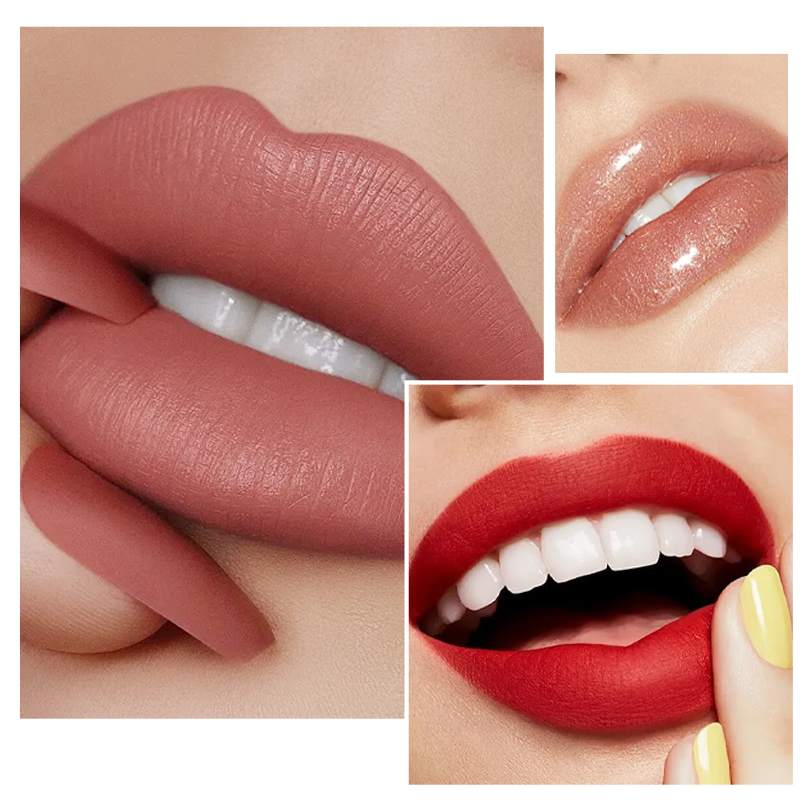 Juego de 12 colores de brillo de labios mate, textura de terciopelo suave y duradera para maquillaje de festivales de música para mujeres