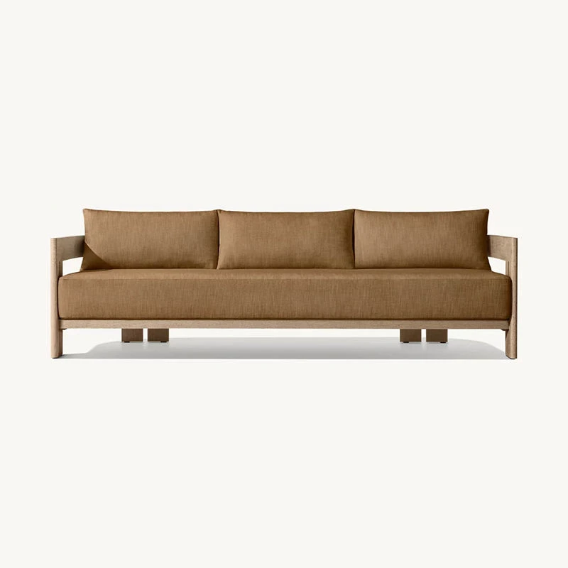 High End Modern Teak Outdoor Sofa Set Modular Luxury Solid Wood Furniture For Residential Patio Garden Relaxation Area