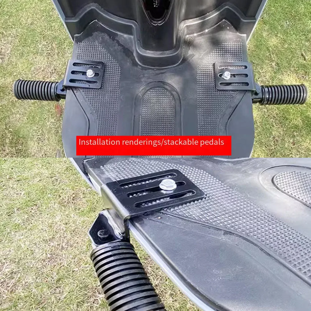 Motorcycle Foldable Front Footrest 2pcs Folding Footboard Cruise Pedal with Compact Design and Slip Resistant Thread