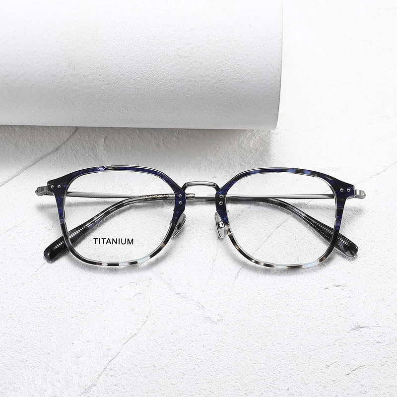 

Сверхлегкая титановая винтажная оправа для очков с гравировкой, модная овальная круглая тонкая оправа чайного зеленого цвета, художественное молодежное оптическое стекло